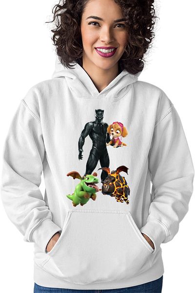 OEM Women's Hoodie Black Panther Paw Patrol Clash Royale Of Clans