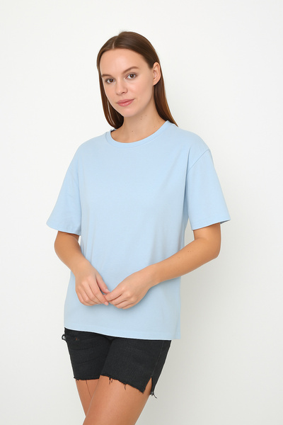 VOICTEC Γυναικείο μπλουζάκι Oversize με λαιμόκοψη χωρίς στάμπα