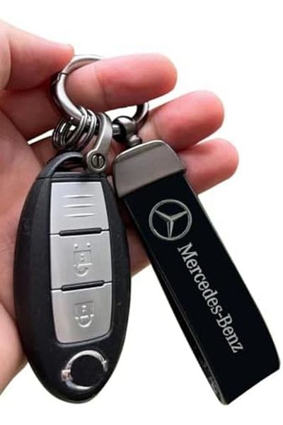 Generic Mercedes-Benz Logo Keychain – Premium Metal & Leather Design