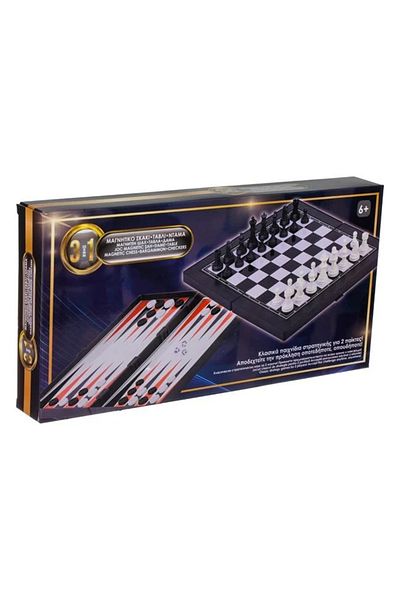 divendi-ro Travel board game, 3 in 1 chess, checkers and board, 35x35.5cm, multicolor