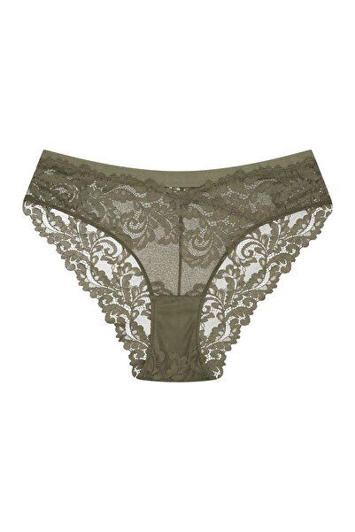 ESOTIQ Chiloți de damă cu dantelă florală și detalii de plasă, decupaj frontal sexy | Lynn