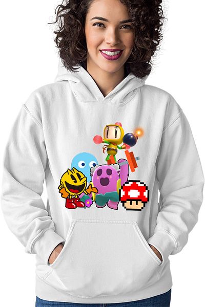 OEM Hanorac Femei Brawl Stars Mario Bomberman Pacman Pink Spike Gameplay