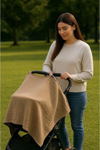 LUCKKA 2Layer Underwire Muslin Breastfeeding Apron - Emönkahve