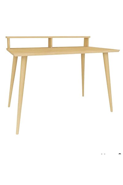 MERDEKORE Çalışma Masası Doğal Ahşap - Açık Meşe Renkli | Modern ve Şık Tasarım