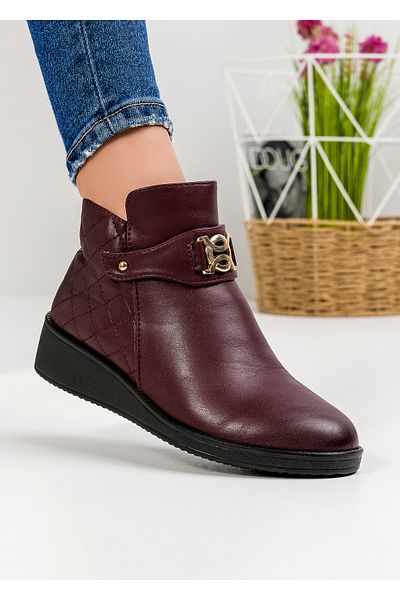starlike Women's burgundy fur boots A175