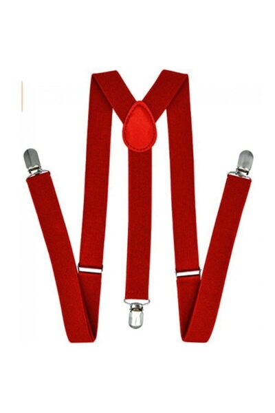 OEM Unisex Suspenders with Metal Clasps, 2.5cm, Burgundy