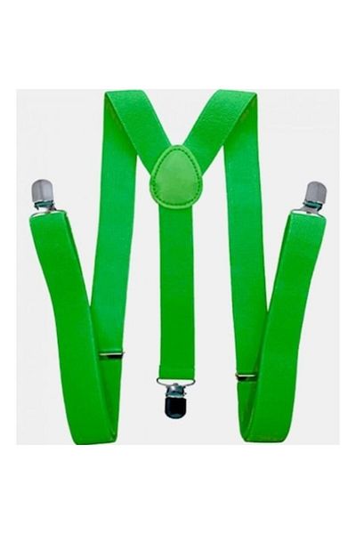 OEM Men's Suspenders, Metal Clips, 3.5 cm, Apple Green