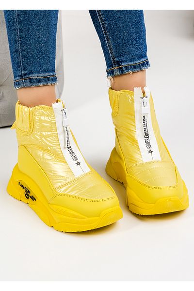 starlike Women's yellow fur boots A166
