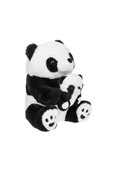 divendi-ro Panda șezând cu pui, 26×26×38 cm, negru/alb