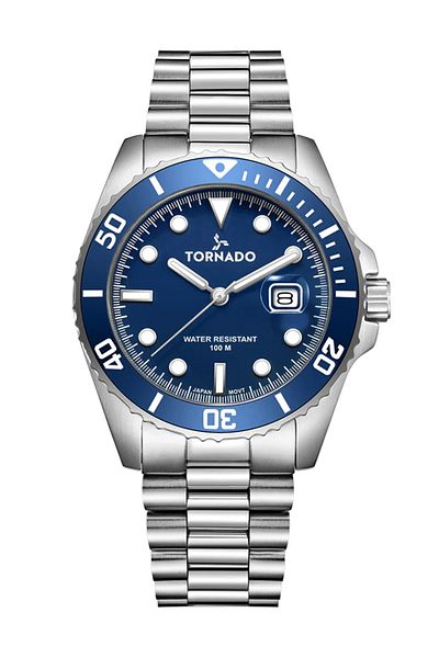 Tornado ساعة لومينا أنالوج للرجال بمينا أزرق - T22001-SBSN