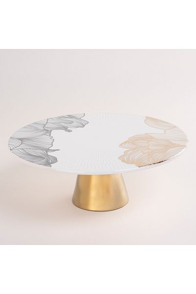 LA MESA gold porcelain cake stand with base