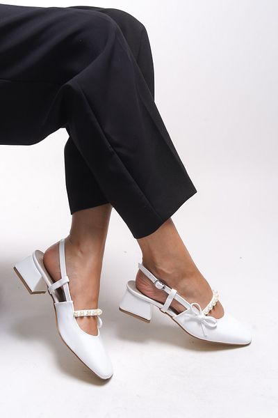 Riccon Pantofi cu toc de damă Elyelyrra 0012127 Piele lacuită albă