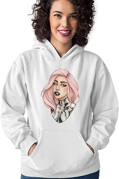 OEM Women's Hoodie Lady Gaga Draw Beautiful Model Fashion Design