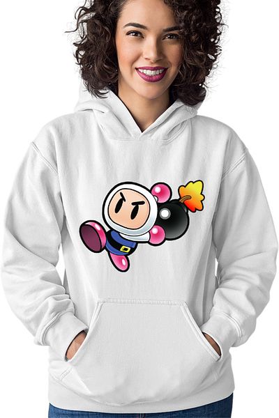 OEM Women's Bomberman Hoodie Pink Funny Game Puzzle Fast Strategy