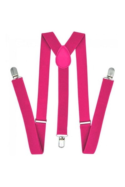 OEM Unisex Suspenders, Metal Clips, 2.5cm, Fuchsia
