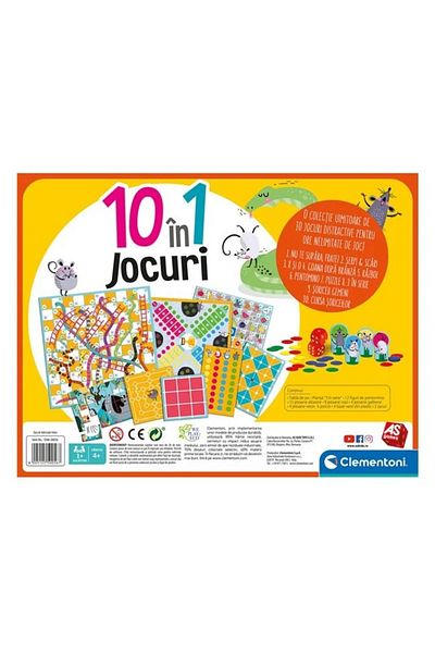 divendi-ro Board game "10 in 1 games", classic and educational, age 4+ years, 5x37x28.1cm, multicolor