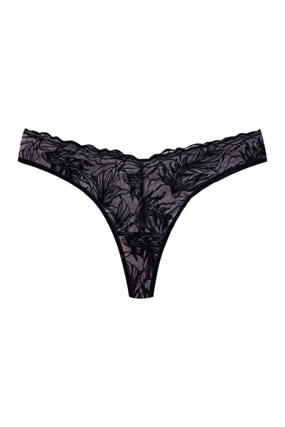 ESOTIQ Women's Panties Mesh Brazilian Brief Velvet Fish Koi Lace & Ruffle | Bree