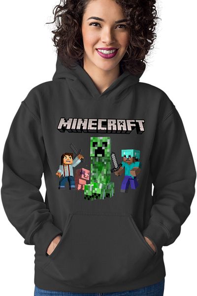 OEM Hanorac Femei Minecraft Steve Creeper Explode Logo Loot