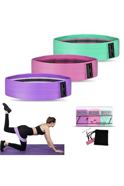 dalimag Set 3 benzi de rezistență TAIYUNWEI, 3 niveluri, pentru șolduri și fesieri, fitness, multicolore
