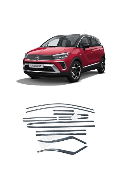 Harphour Opel Crossland X Uyumlu Krom Cam Çerçeve Seti 16 Parça Sağ Sol Alt Ü...