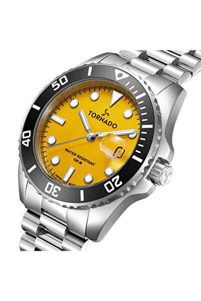 Tornado Men Analog Yellow Dial Watch - T22001-SBSYB