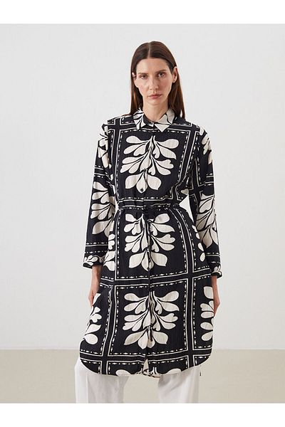 LC Waikiki New Season Floral Oversize Women's Shirt Tunic - S5Nd40Z8