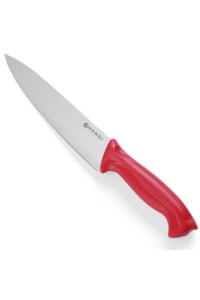 HENDI Nóż kucharski HACCP do surowego mięsa 385mm - czerwony - 842720