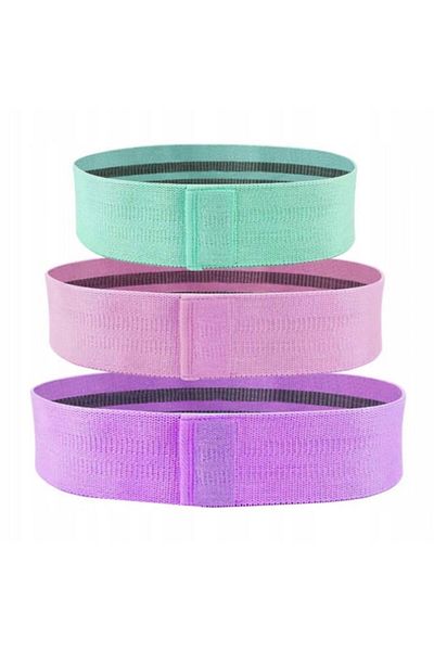 OEM Set 3 benzi de exerciții pentru sport, cauciuc, rezistente, multicolore