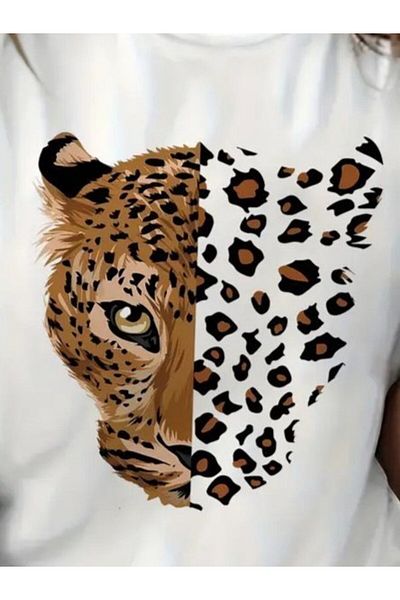 JANES Women's Short Sleeve Crew Neck Patterned Viscose Blouse