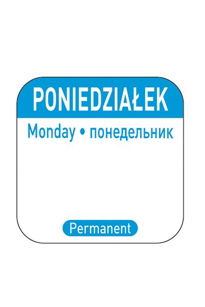HENDI Naklejki food safety na pojemniki wielokrotnego użytku Poniedziałek PL RU EN 1000 szt. 850077