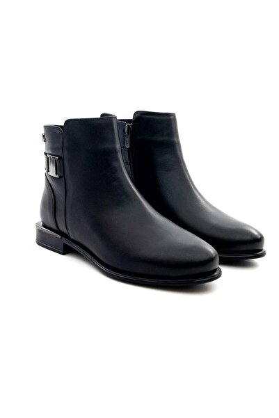 Venüs 2050134K Kadın Hakiki Deri Tokalı Küt Burun Klasik Kısa Bot