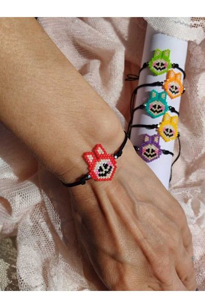 DiZe'S Tasarım Labubu Figure Miyuki Bracelet Red