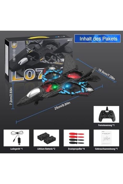 Generic MUNTAQI RC Aeroplane 2.4GHz Remote Controlled Quadcopter – Floating Fighter Jet Plane L0712, RTF R