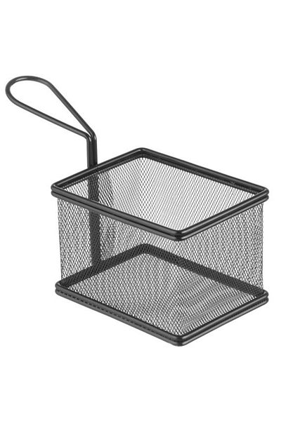HENDI Koszyk do podawania smażonych przekąsek miniaturowy z uchwytem 125x100x85 mm - 425626