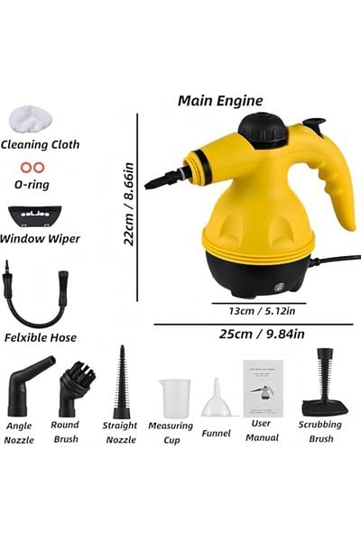 Generic Handheld Steam Cleaner 1000W – High Temperature Pressurised Steam Cleaning Machine with 9 Accessor