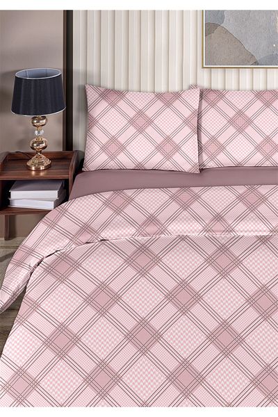 Evim Loren 100% Cotton Akfil Single Duvet Cover Set 160X220Cm Dark Pink Plum