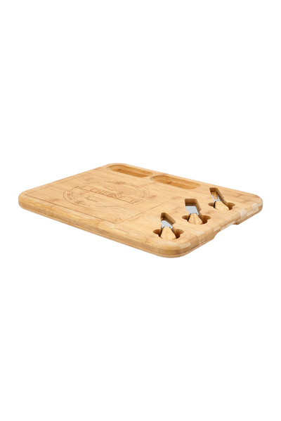 Alberto bamboo cutting board with 3 cheese knives 40*32*2.5 cm