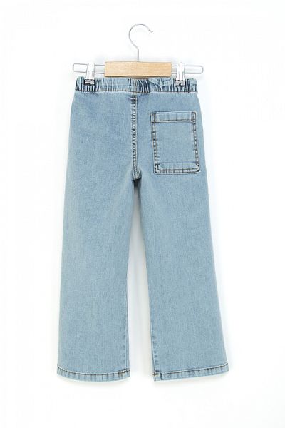 DMB BOYS & GIRLS Girls' Wide Leg Jeans with Elastic Waist My Melody and Kuromi Embroidered Jeans