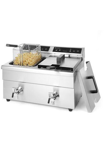 HENDI Friteuză cu inducție dublă și robinet KITCHEN LINE 2x 8 L 215029