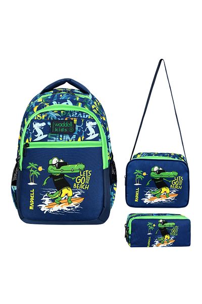 H&D COLLECTİON Rucsac pentru școală primară pentru copii cu licență, cutie de prânz și suport pentru stilou