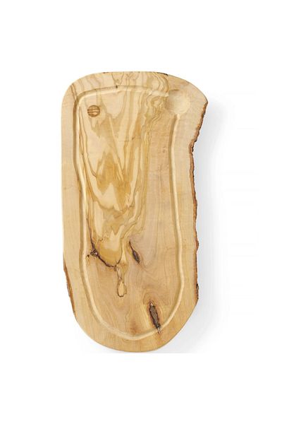 HENDI Deska do serwowania z drewna oliwnego z rowkiem 400 x 250 x 18 mm - 505212