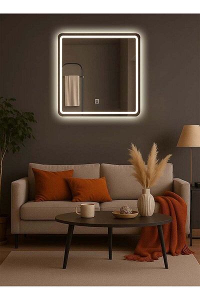 Taimi Elegantly designed decorative mirror50x50cm-with front and back lighting fordressing rooms,bedrooms