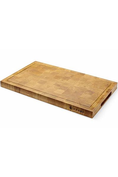 HENDI Deska do serwowania podawania potraw DĘBOWA sztorcowa 32.5x26.5cm grubość 3cm