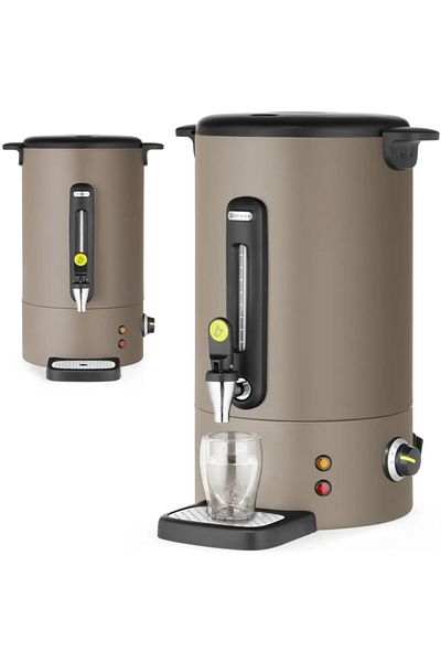 HENDI Warnik do wody grzanego wina z kranem tacką ociekową 16 l 1650 W - taupe