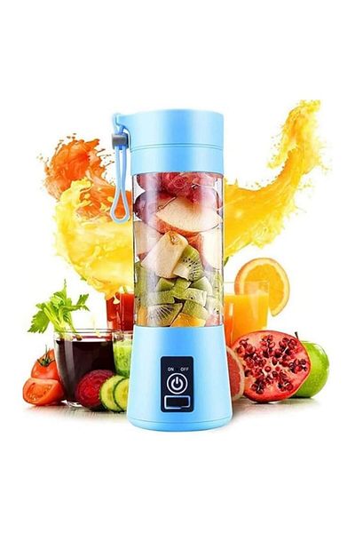 OEM Blender portabil 380 ml + mini-ebook cu rețete rapide de smoothie-uri și detoxifiere, wireless, încărcare USB