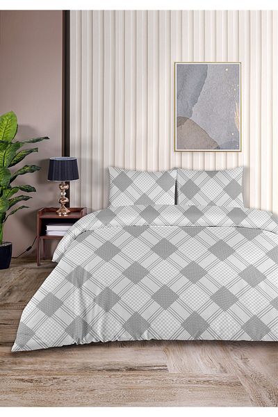 Evim Loren 100% Cotton Akfil Single Duvet Cover Set 160X220Cm Dark Gray-Grey