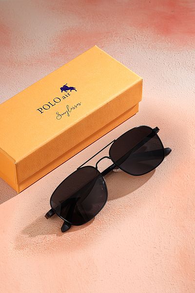 Polo Air Polarized Light Frame Spring Handle Unisex Sunglasses Black Color Plg-2103C1
