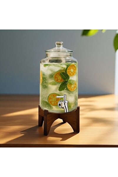 ELZEY HOME Akasya Standlı Meşrubat Sebili 3 Lt Natürel