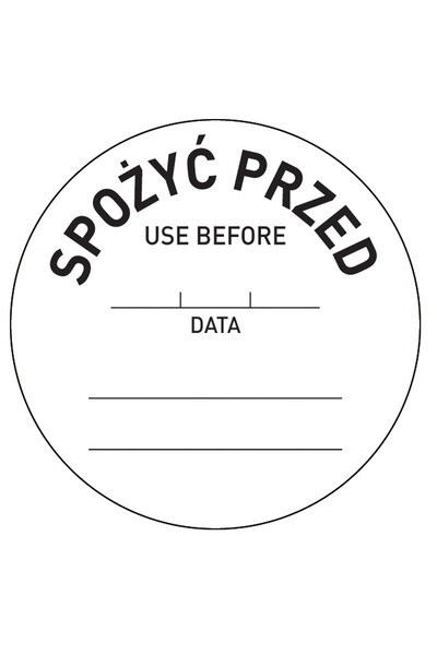 HENDI Naklejki food safety spożyć przed PL EN 500 szt. 850145