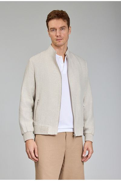 Bisse Beige Summer Linen Men's Coat